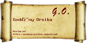 Godány Orsika névjegykártya